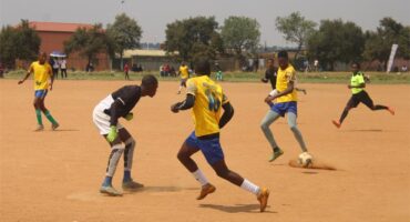 : A Molototsi FC player keeps possession while driving towards the Harry Gwala goal on September 25. Photo: Comfort Makhanya