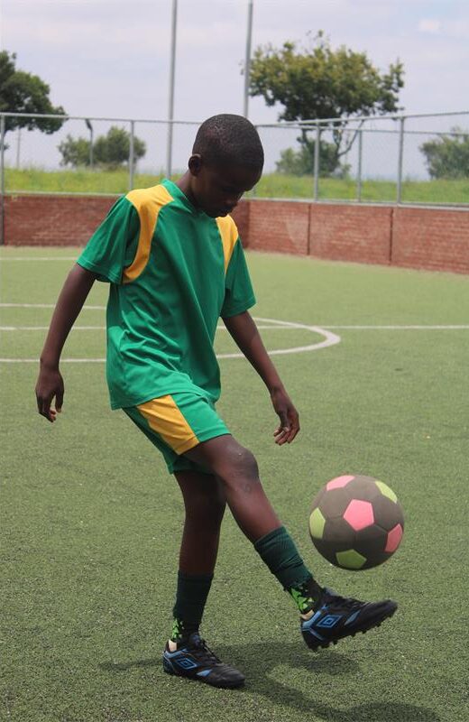 Dubula Stars United FC youngster Blessing Skhosana juggles the ball. Photo: Comfort Makhanya