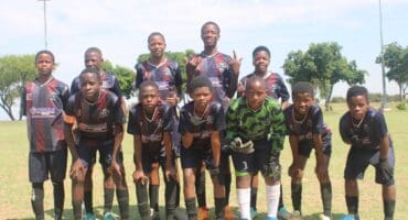 Phomolong United starting line-up ahead of their Midrand U15 League encounter against Nkulisa FC at Rabie Ridge Stadium on October 10. Photo: Comfort Makhanya