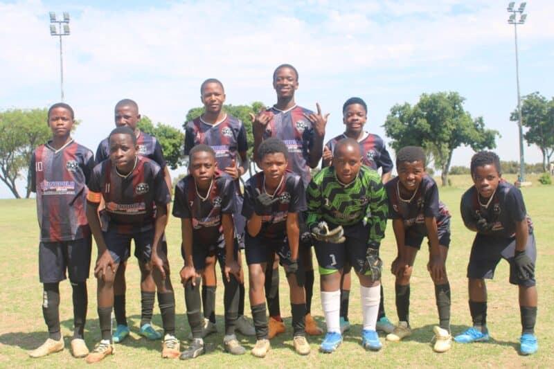 Phomolong United starting line-up ahead of their Midrand U15 League encounter against Nkulisa FC at Rabie Ridge Stadium on October 10. Photo: Comfort Makhanya