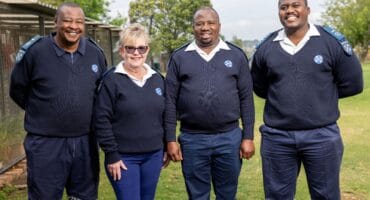 Midrand SPCA inspector Theo Mokgatle, general manager Pam Pretorius, and inspectors Jerry Seemise and Richman Sibande. Photo: Supplied