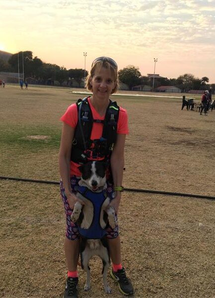 Ellie Olivier, BCR treasuer, holds Miss Missy after they having a run together. Photo: Supplied
