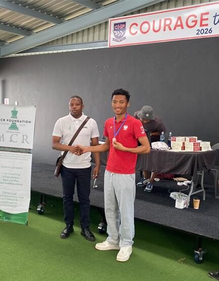 Midrand Chess Club coach Kgosimang Molefe and Midrand Rapid open third finisher Lwazi Selepe on September 26, 2026. Photo: Supplied