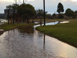 Fields were turned into rivers in Dannhauser as the heavens opened and the rains fell.