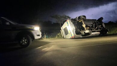 police van crashes