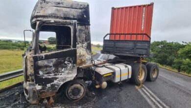 truck petrol bombed