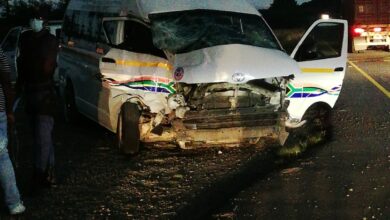 taxi and truck crash