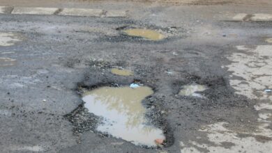 The potholes in Willow Drive
