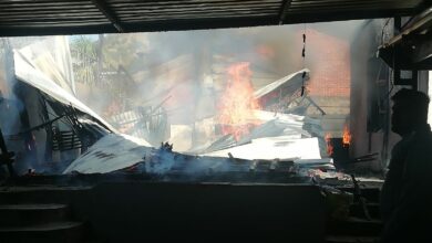 outhouse on fire