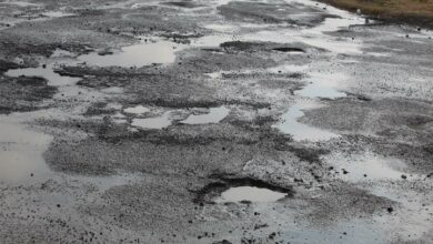 potholes at intersection