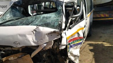 taxi and truck crash