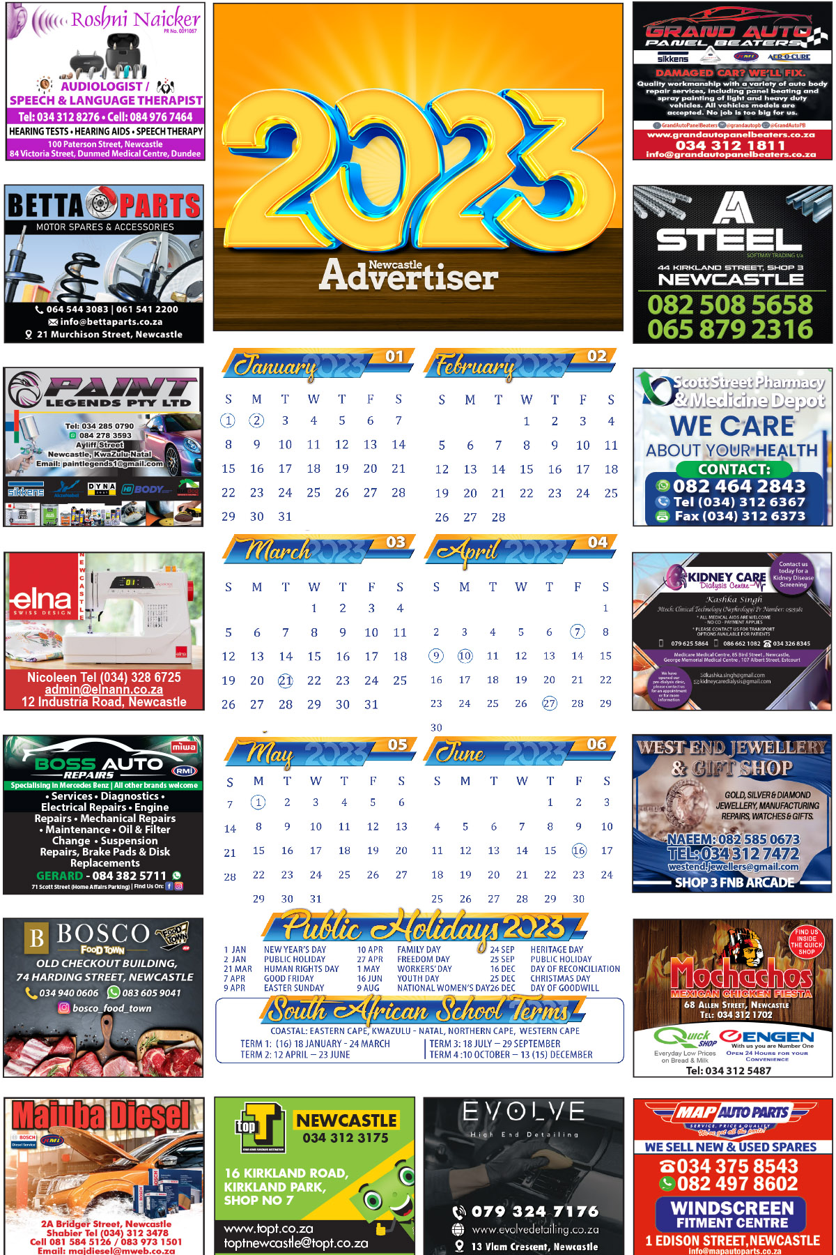 Calendar Rop NEWCASTLE A3 CALENDAR 2023 | Northern Natal News