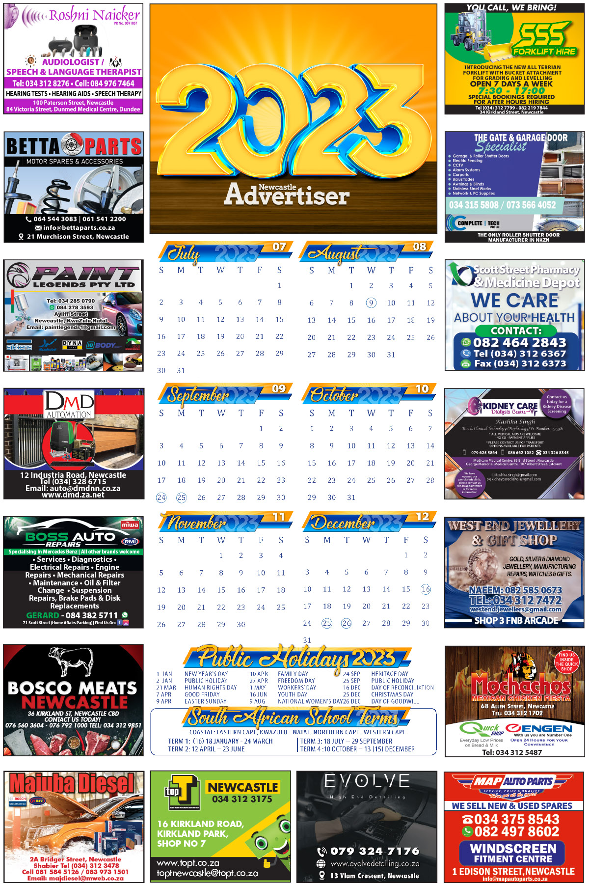 Calendar Rop NEWCASTLE A3 CALENDAR 2023 | Northern Natal News