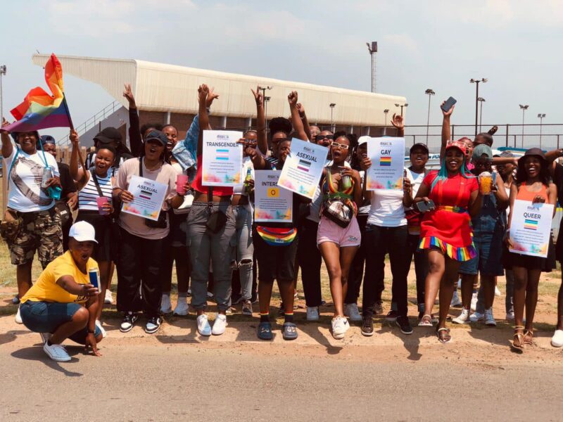 A large group turned out for Newcastle's inaugural Pride Parade held in Madadeni. 