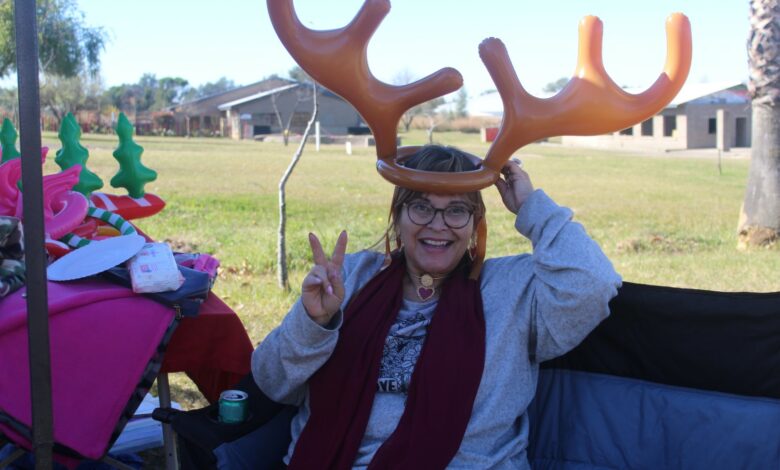A picture of Jeannette Olivier Jouth at her stall selling funky, bespoke items at the Grace Park Market Day