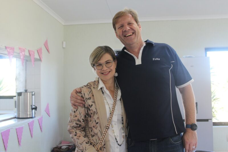 Fritz and Vicky Olivier take a break from organising to pose for the camera at the Grace Park Market Day.