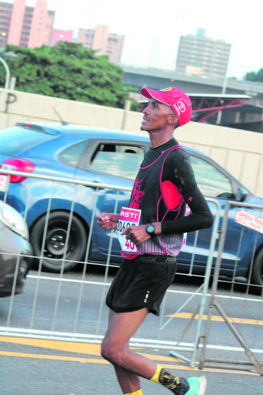 Newcastle's, Sandile Mthembu at the 2025 Comrades Marathon.