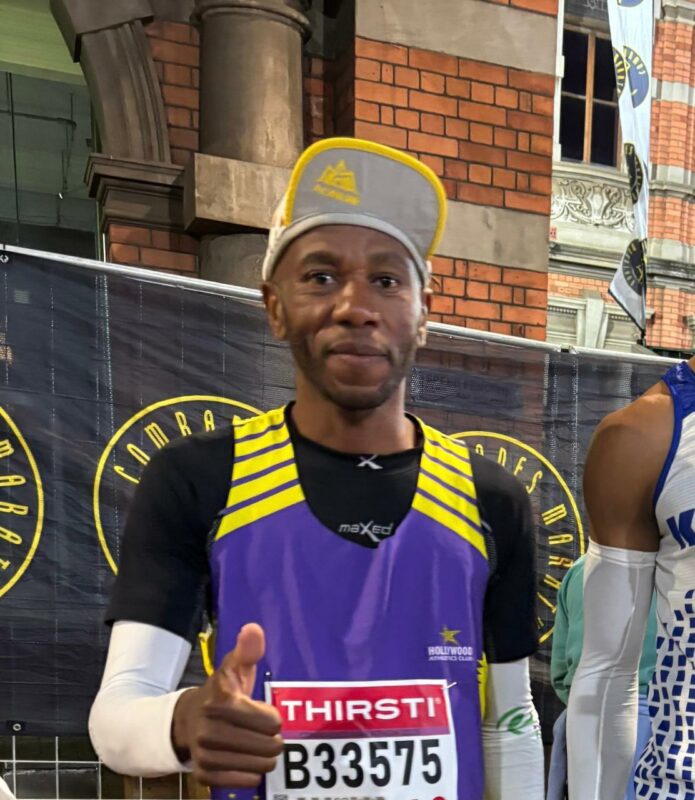 Newcastle's, Siboniso Kubheka at the 2025 Comrades Marathon.
