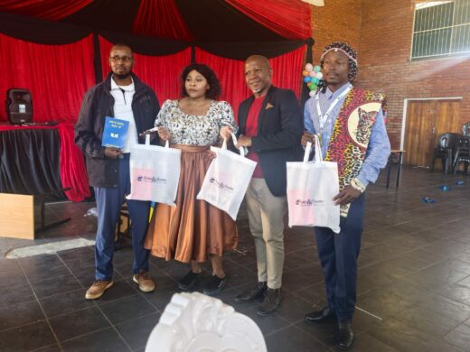 KZN Department of Education (Amajuba District) Mrs Mazibuko ELITS co ordinator with Dr. Kheswa and two other attendees during the book launch.