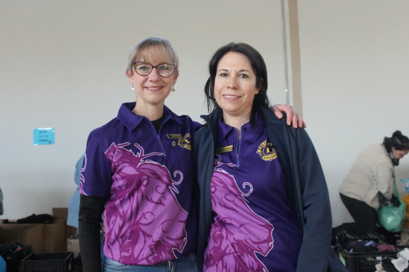 A picture of Newcastle Lions Club members Jennifer and Taryn at the Winter Warme