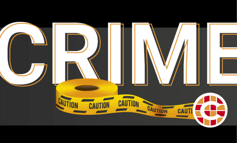 Image depicting the word Crime with police tape from the Caxton archive.