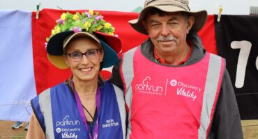 Gwyneth and Athol Root at the Spring Parkrun