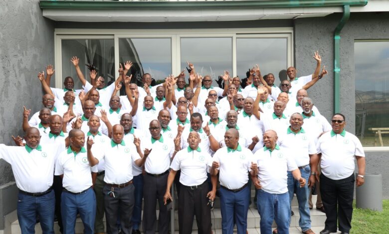 Members of the Senior Citizens Club cheering at their recent meeting at Grey Goose