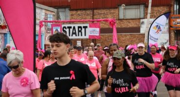 The start of the 5km fun run at the Factory Plaza