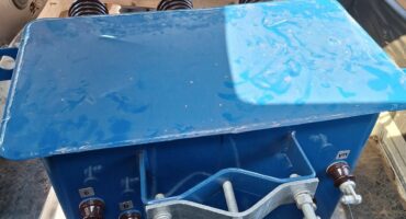 Electricity Eskom transformer in the back of a vehicle.