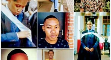 A collage of photographs showing Lindani Tebello Sithole in different moments, including his graduation and everyday life, honouring his memory.
