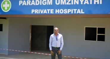 Image of developer, Steven Pillay, outside the private hospital in Glencoe.