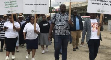 On the Ward 21 War Room peaceful march led by Ward 20 and 21 Councilors Luck Mlele and Sandile Buthelezi, with placards conveying different messages of against GBV