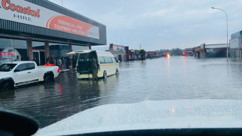Newcastle CBD under water after a flash flood struck on Sunday afternoon,  November 9, 2025, leaving vehicles and pedestrians stranded. 