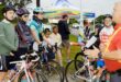 Images of cyclists lining up at the Talana Museum for the Biggarsberg Cycle Challenge on October 19.