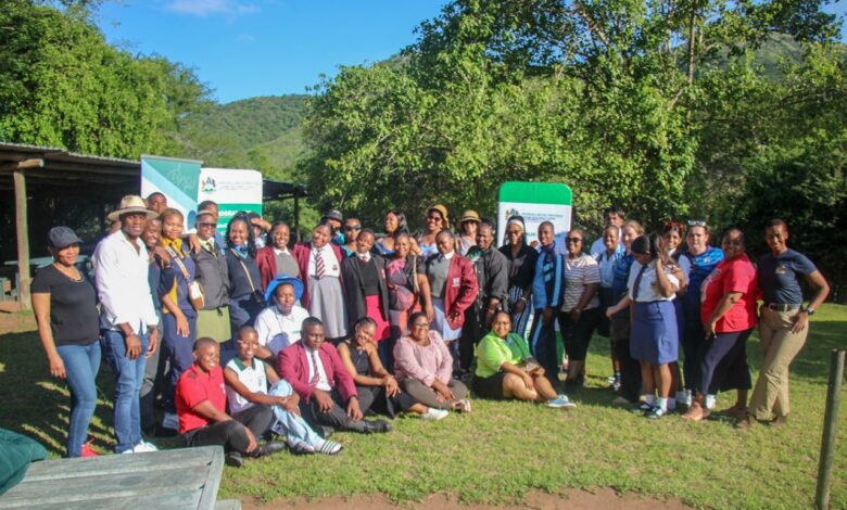 A group image of the winners of the iNgakithi Tourism Competition organised by EDTEA at Hluhluwe.