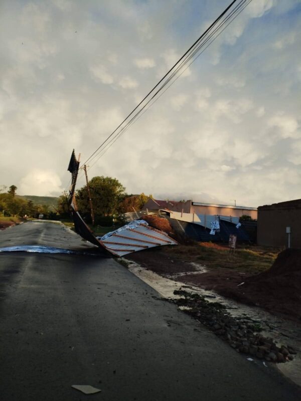 A severe weather system chatagorised by heavy rains, large hail and gale-force winds hit parts of KwaZulu-Natal yesterday.Image supplied to the Newcastle Advertiser