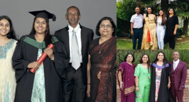 A collage of photos of the Sukhari family that passed away on Diwali in Sasolburg in the Free State Province.
