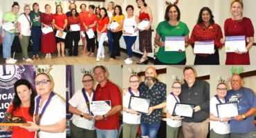 A collage of photos of the Newcastle Lions Club and various attendees at this years Induction Dinner in Newcastle.