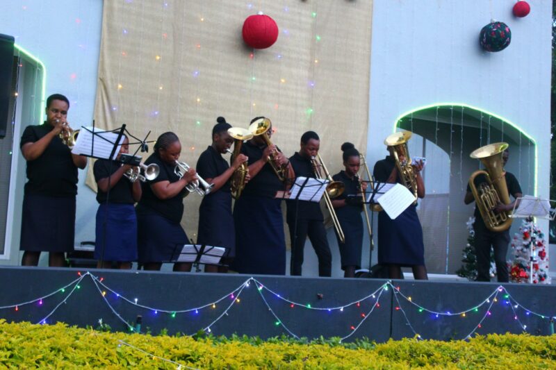 The Salvation Army band attending a Christmas lights evening at Pam Golding Properties Newcastle.