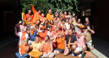 The staff of Tugela Pre-Vocational School dressed in orange attire to show their support for 16 days of activism against gender based violence.