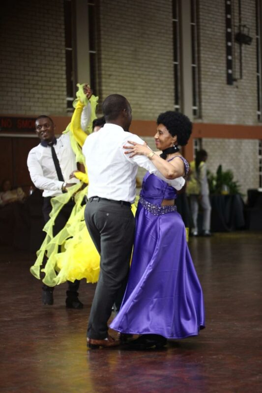 Two ballroom dancing couples pictured during a ballroom dancing event in Newcastle.