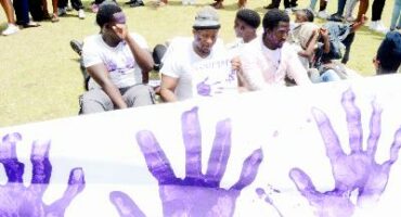 Saying no to GBV during a march in Dundee.