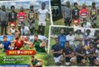 A collage of photos of rugby players and teams getting advertising a Touch Rugby Day Tournament.