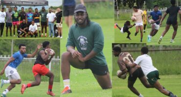 A collage of images of rugby players put together of the Newcastle Touch Rugby Community Tournament hosted in Newcastle.