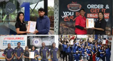 A collage of photos of the NEwcastle Advertiser 2025 Readers Choice Awards winners receiving their certificates.