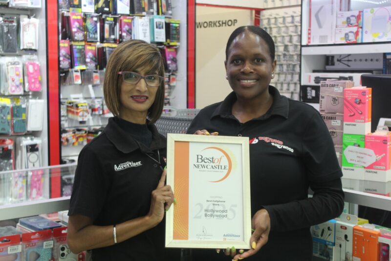 Newcastle Advertiser Readers Choice Award winner receiving their award.
