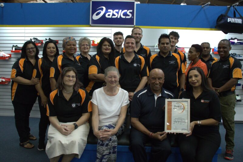 Newcastle Advertiser Readers Choice Award winner receiving their award.