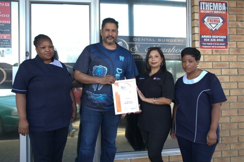Newcastle Advertiser Readers Choice Award winner receiving their award.