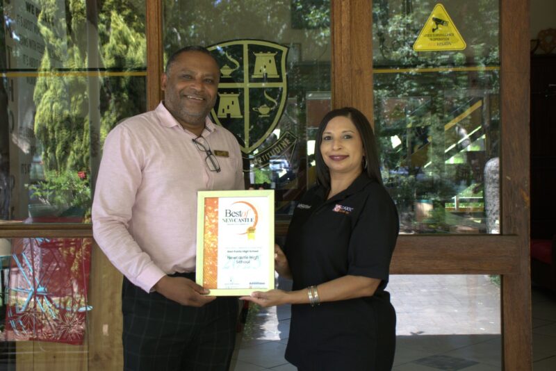 Newcastle Advertiser Readers Choice Award winner receiving their award.