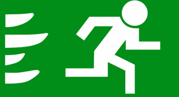 Running figure symbolises personal safety and quick escape